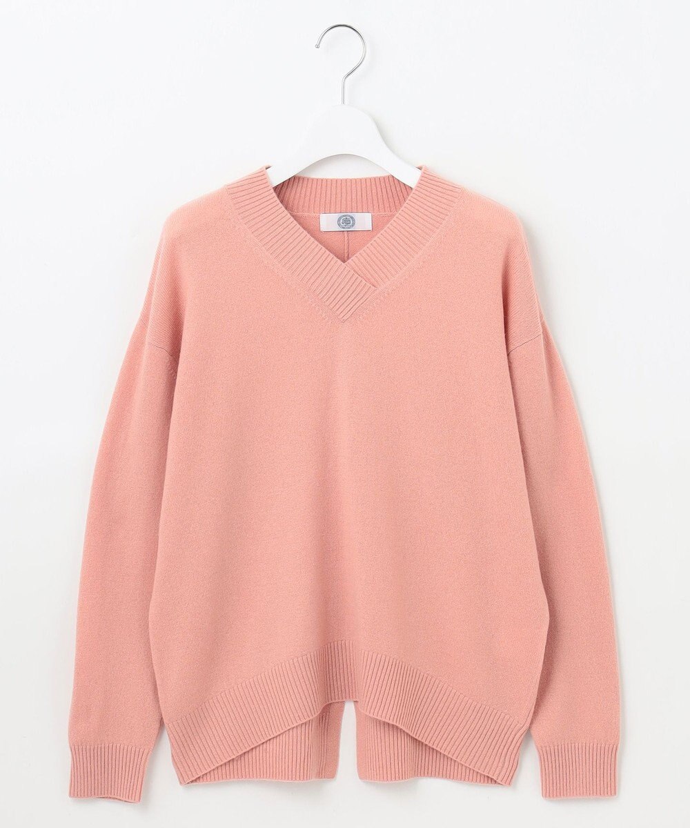 J.PRESS LADIES L 【洗える】CASHMERE BLEND Vネック ニット 
