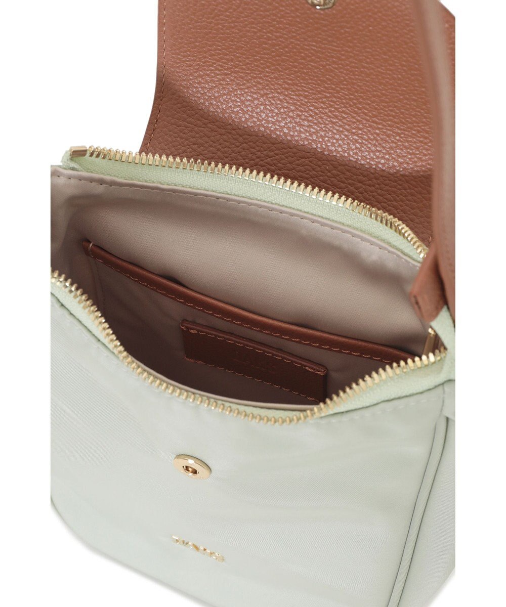DAKS ナイロン×牛革 ハウスチェック 縦型ショルダーバッグ 