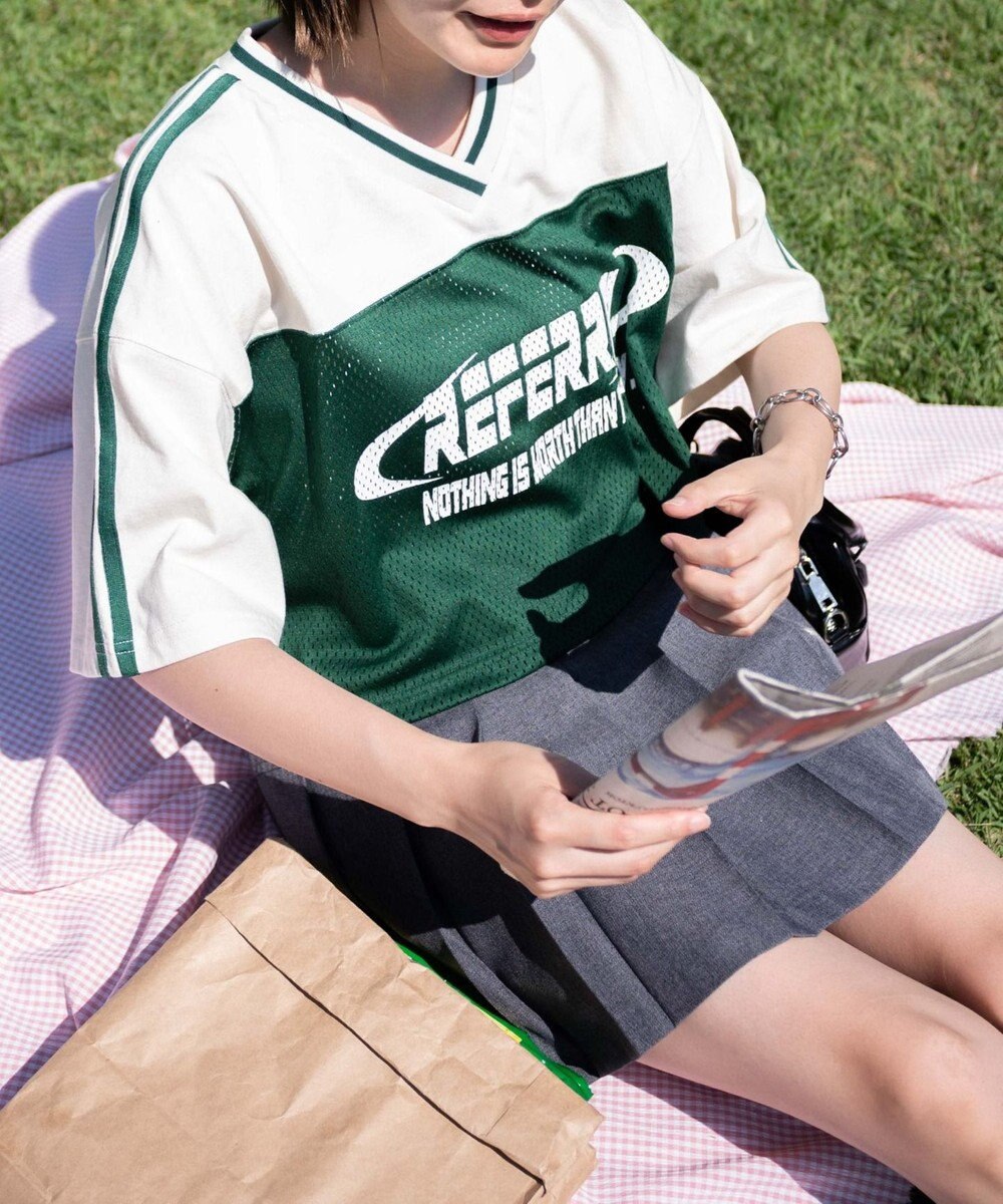 WEGO 2ライン切り替えメッシュショートT 