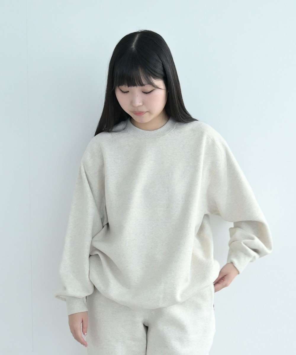 HAAG 〈24AW新作〉【あったかふわもち/裏起毛/スマイルコットン/UNISEX】SWEAT SHIRTS スウェット オートミール