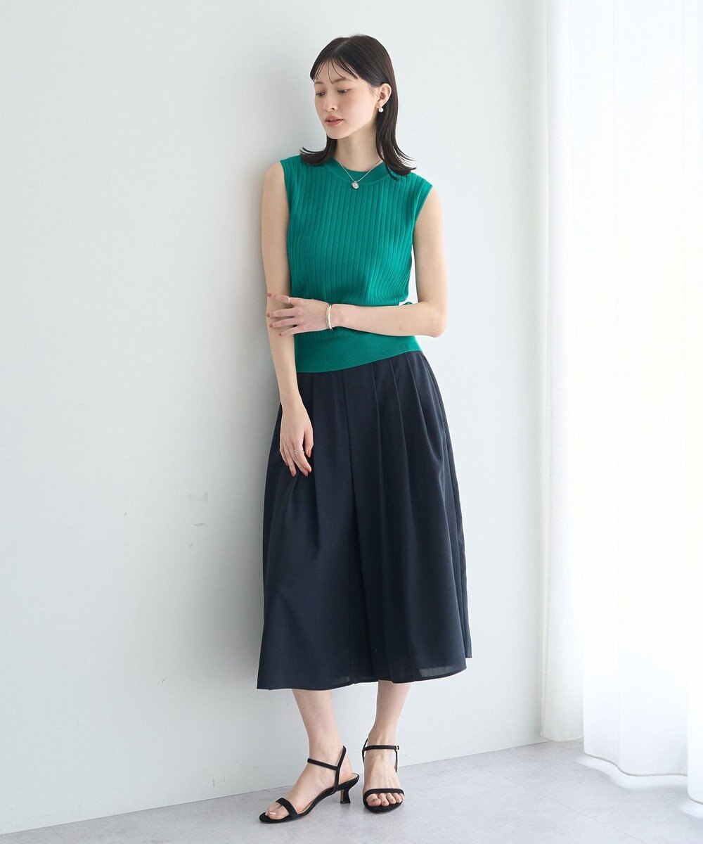 YECCA VECCA 【マシンウォッシャブル】ノースリーブリブニット 