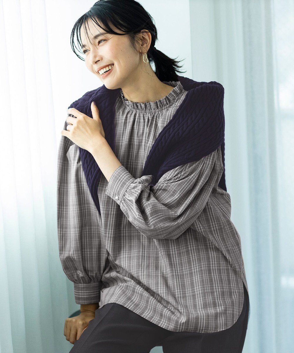 ANY L 【洗濯機可】クロップド丈ケーブルニット 