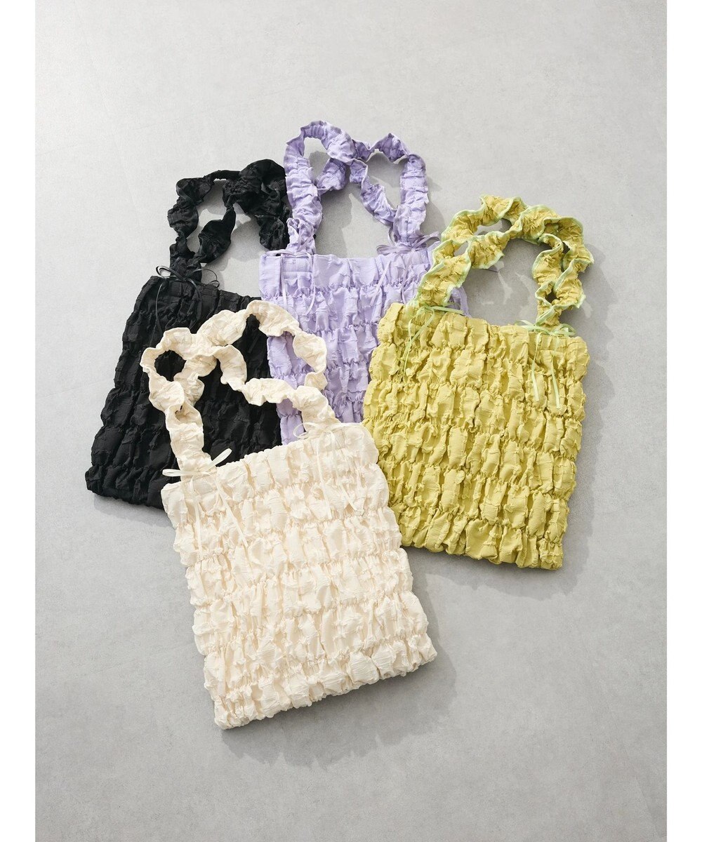 Green Parks ・ＱＵＯＮギャザーキルティングリボントートバッグ 