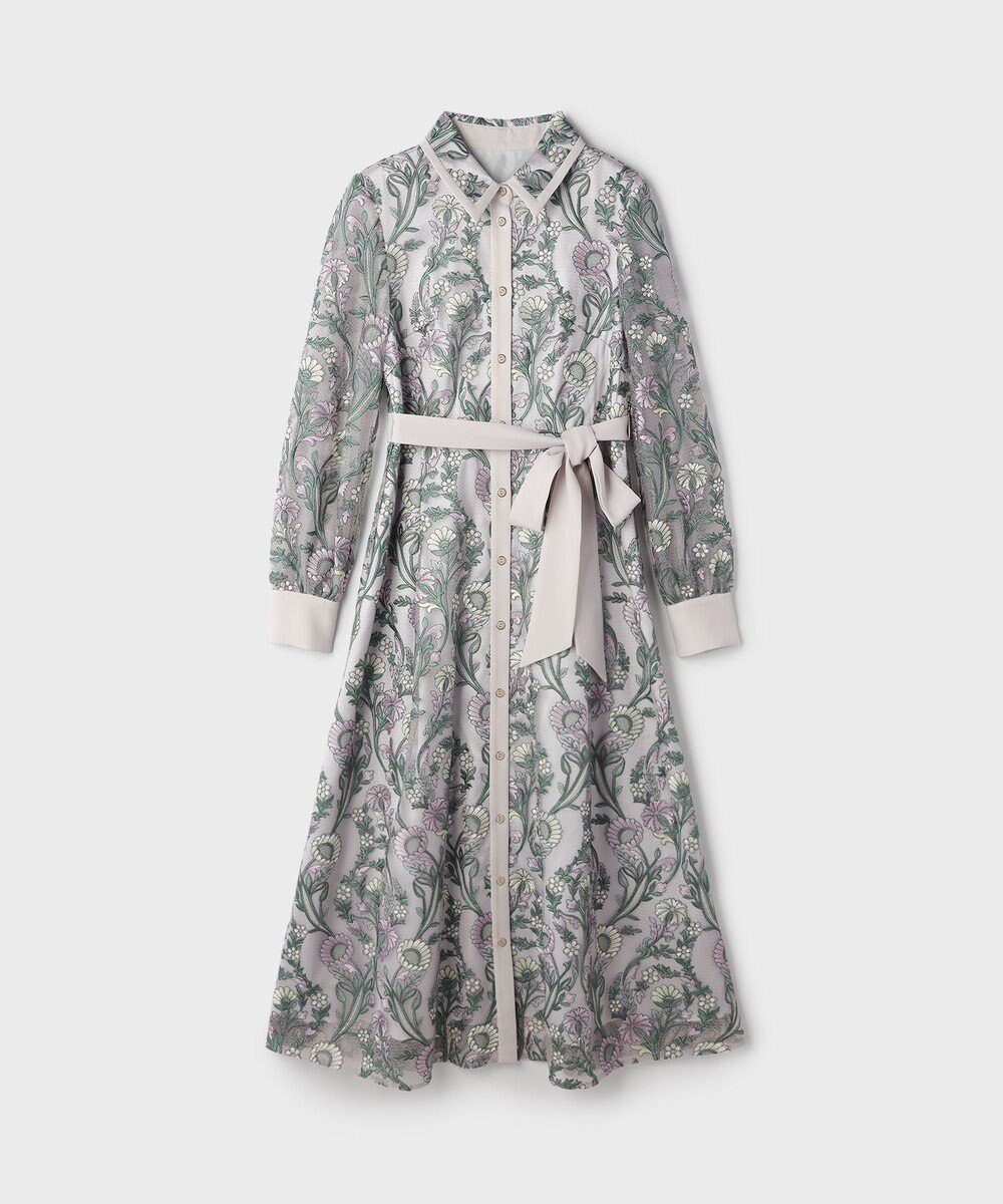 GRACE CONTINENTAL マルチフラワー刺繍フレアワンピース 