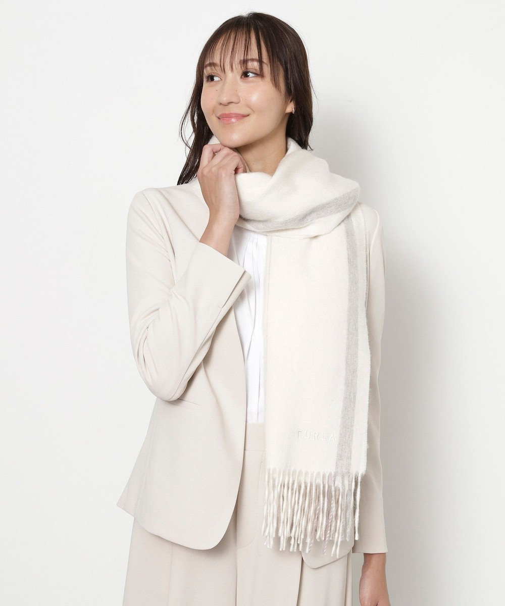 MOONBAT FURLA(フルラ）ウール100％ オンブレー カラーブロック ストール 