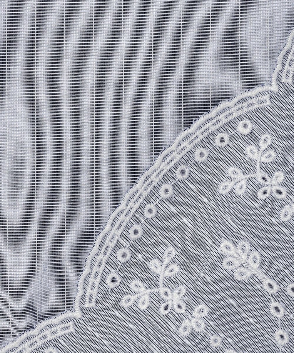 J.PRESS LADIES S ストライプ×エンブロイダリー クルーネック ブラウス 