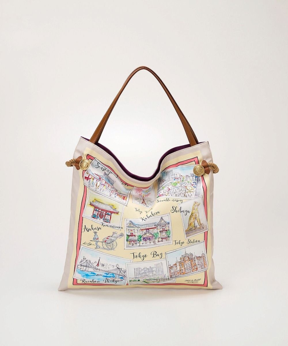 TOPKAPI 【TREASURE TOPKAPI】マイルドサテン スカーフ柄 トートバッグ スーベニアプリント 