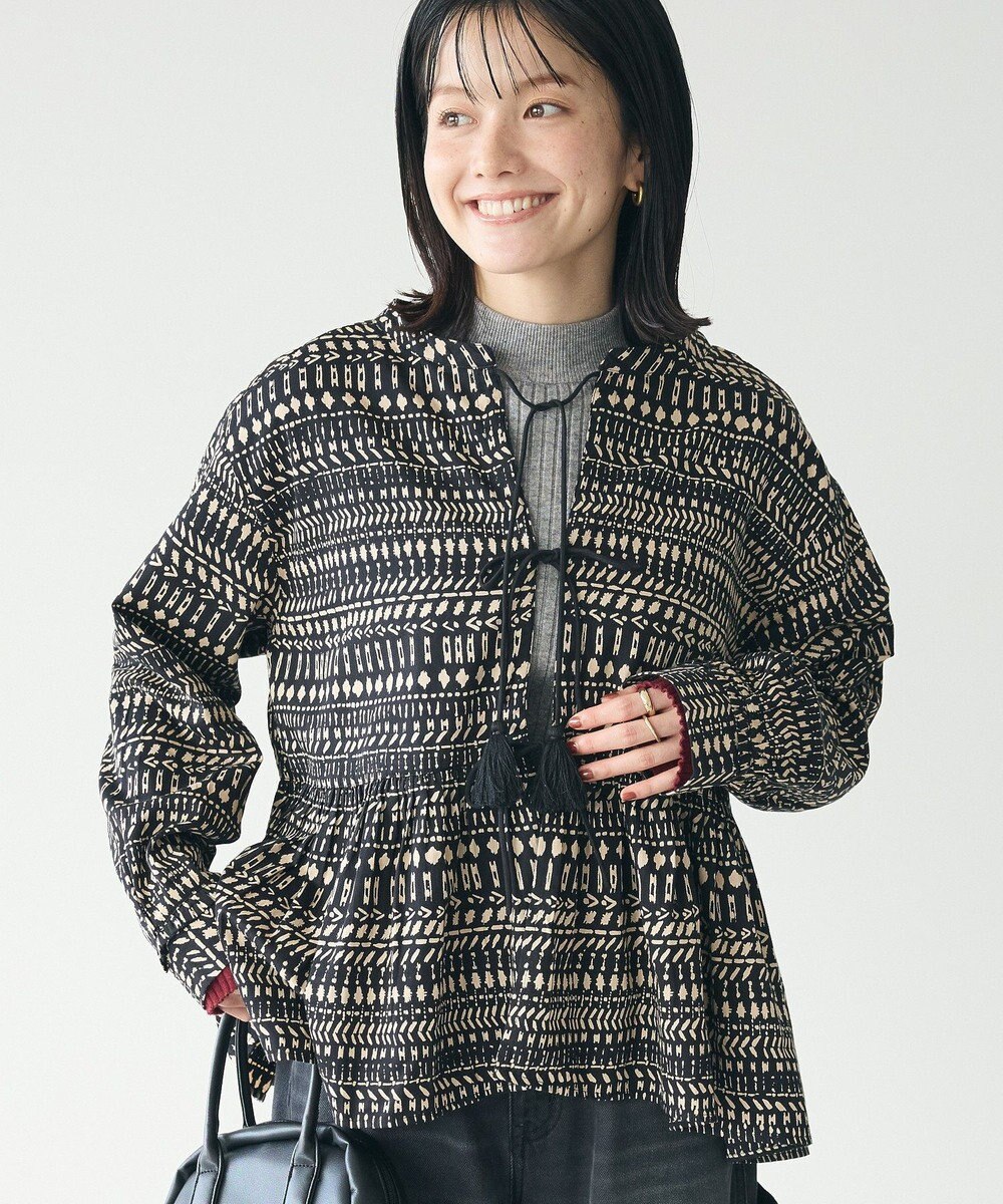 CRAFT STANDARD BOUTIQUE フリンジ紐付ペプラムブラウス 