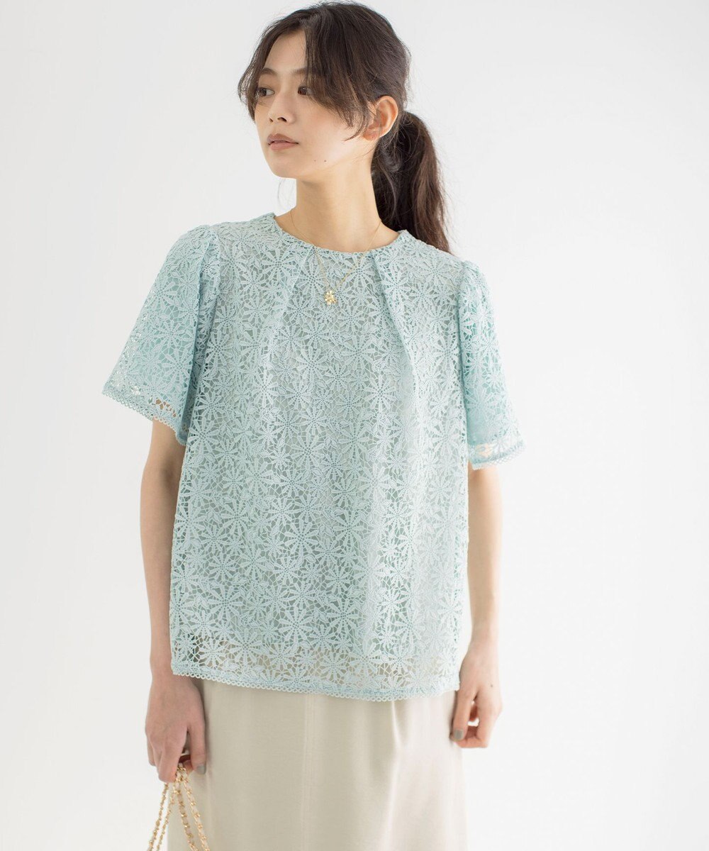 組曲 フラワーレース ブラウス 