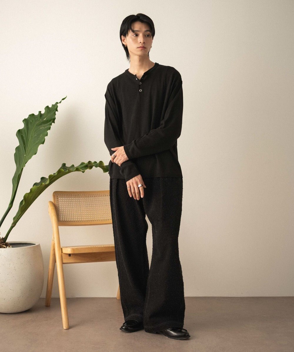 WEGO リングドットヘンリーネックプルオーバー 