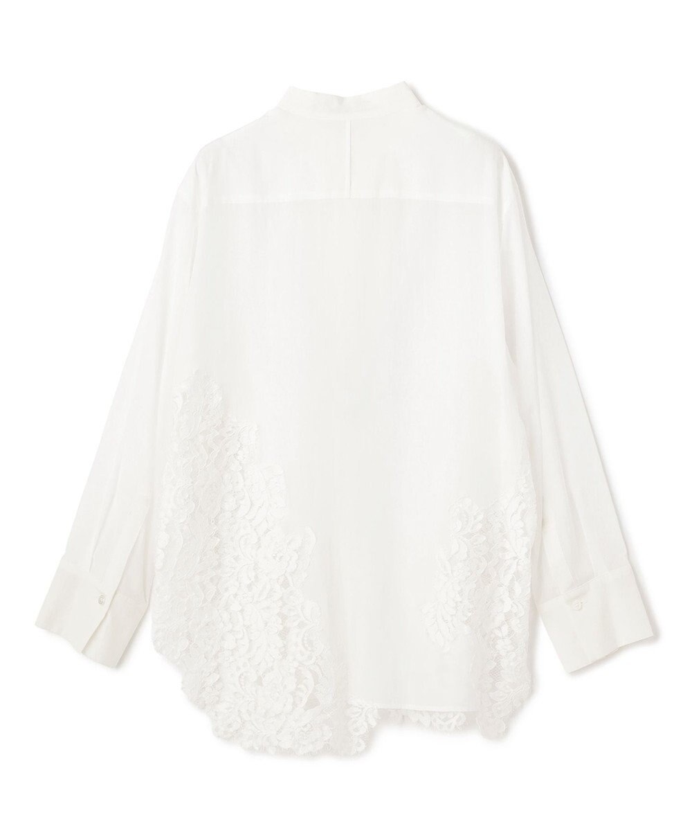 BEIGE， GALENA / コットンレースバンドカラーシャツ 