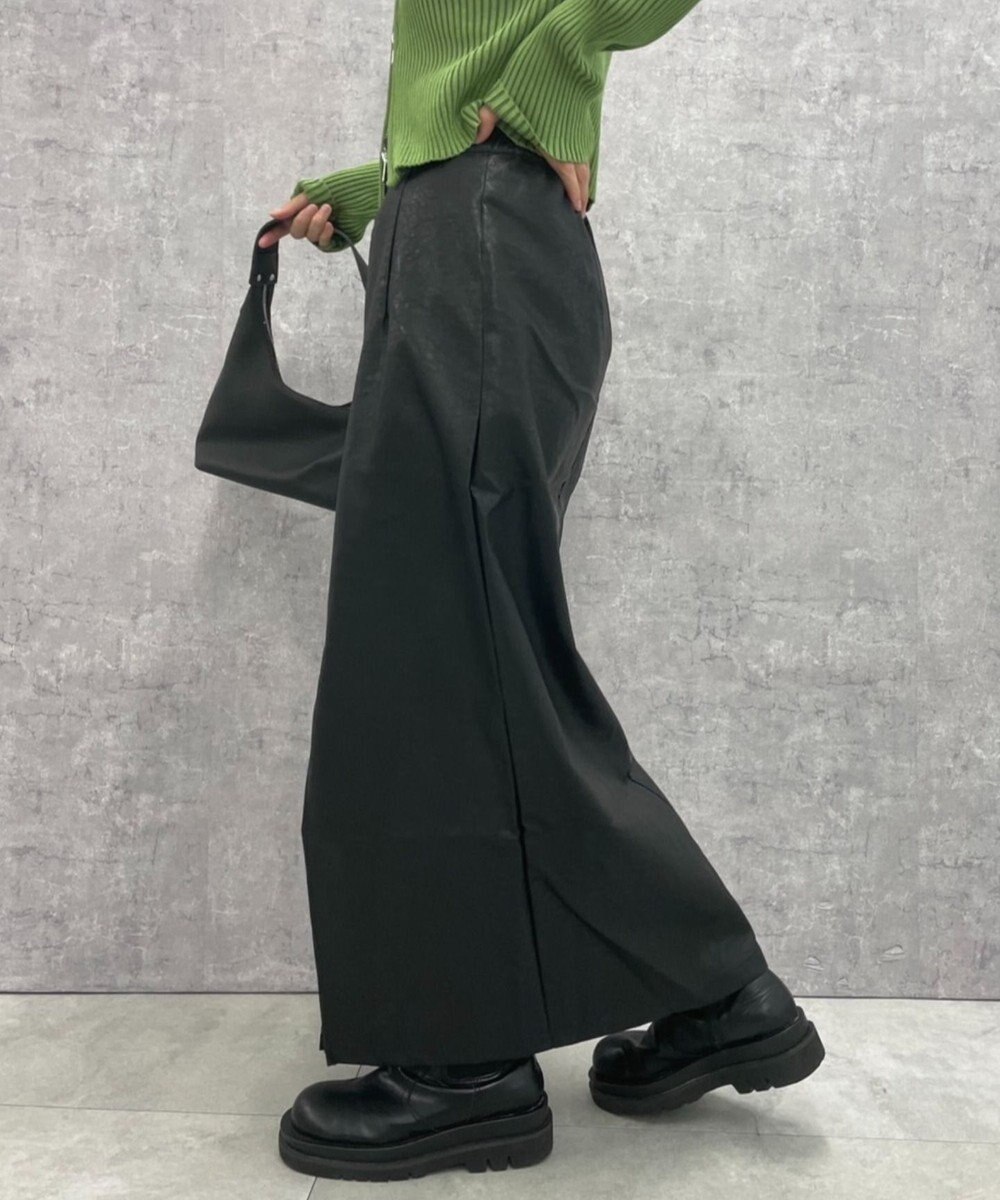 WEGO FレザーWZIPロングスカート 