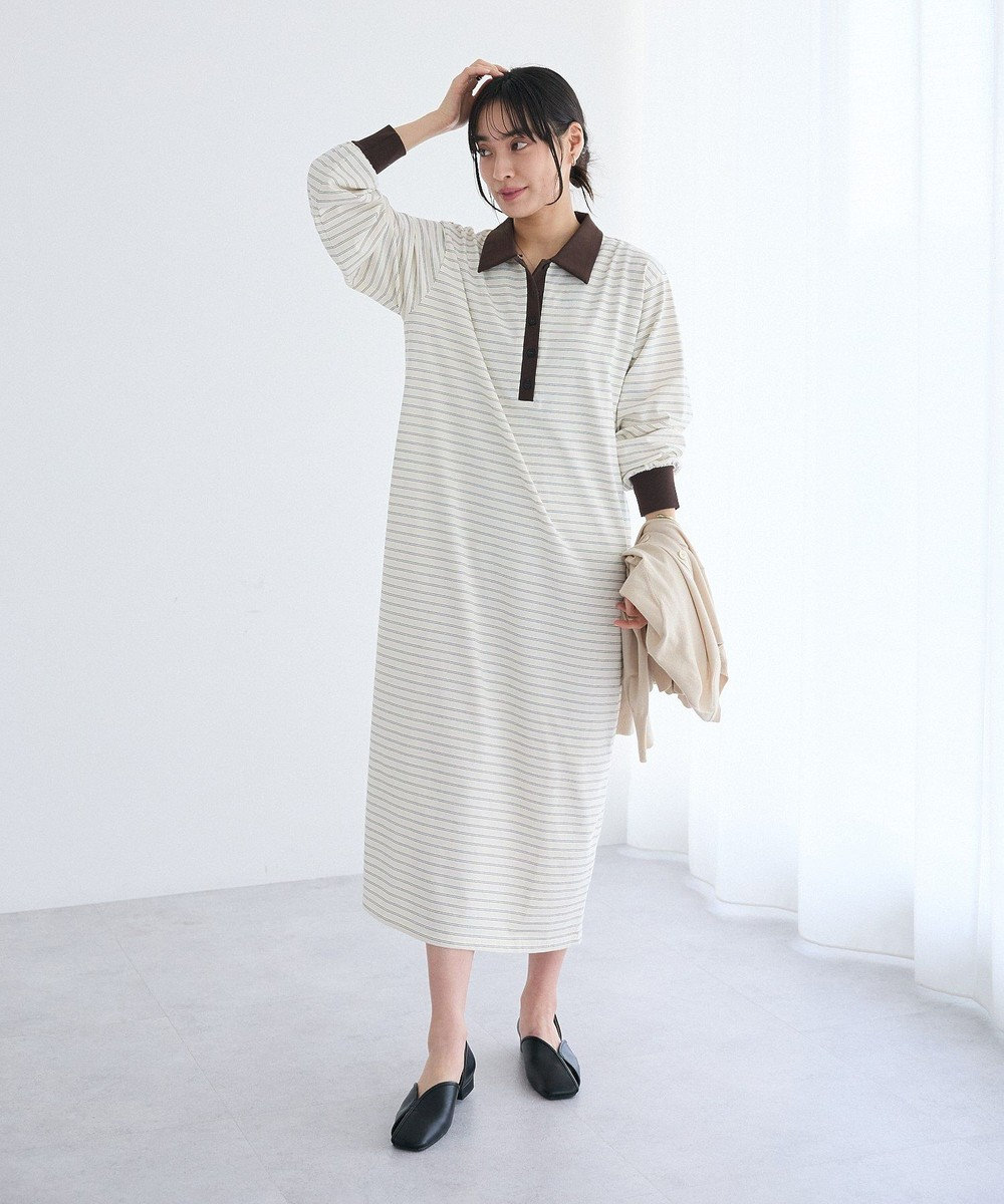 CRAFT STANDARD BOUTIQUE ポロ衿ボーダーワンピース 