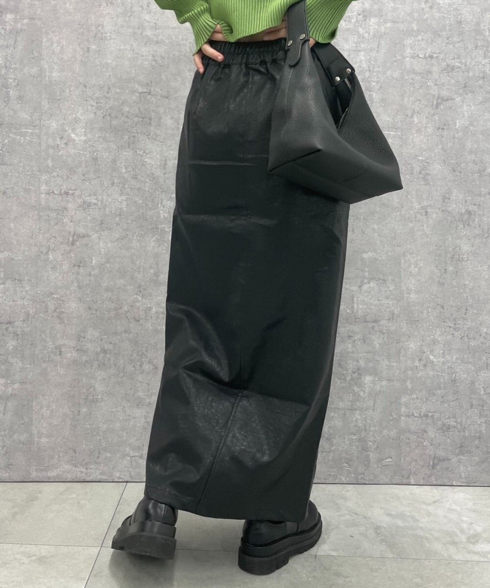 WEGO FレザーWZIPロングスカート 