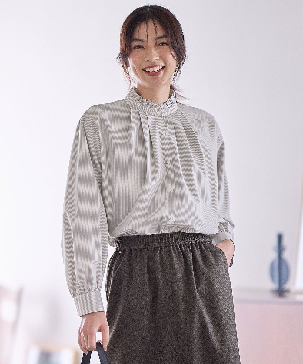 ANY スタンドネックブラウス 