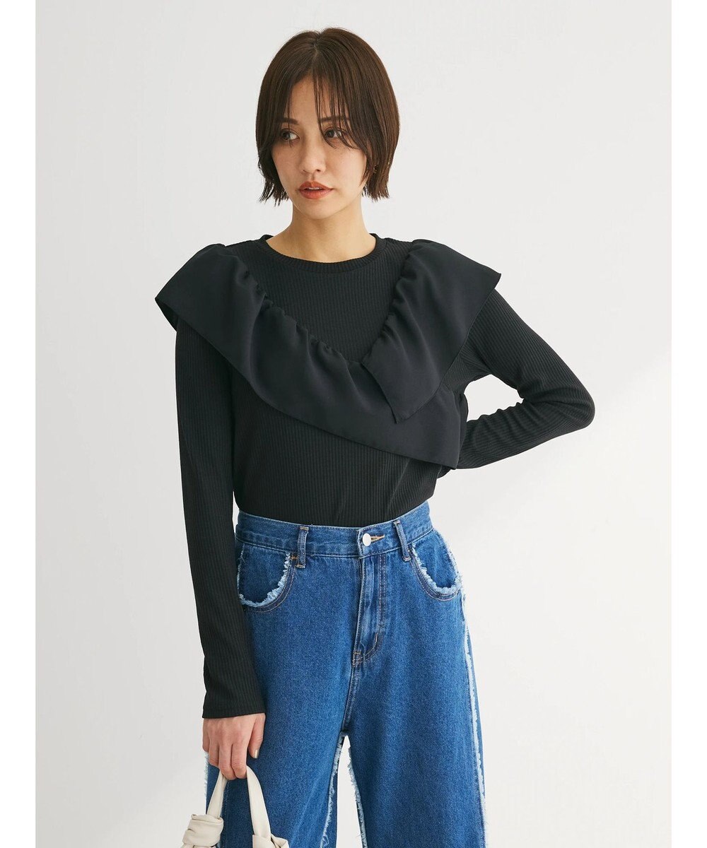 Green Parks ・ＳＵＧＡＲ　ＳＰＯＯＮ　アシンメトリーフリルロンＴＥＥ 