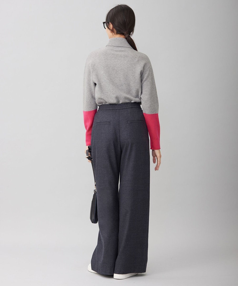 自由区 【洗える】セミウーステッドウールタートルネック ニット 