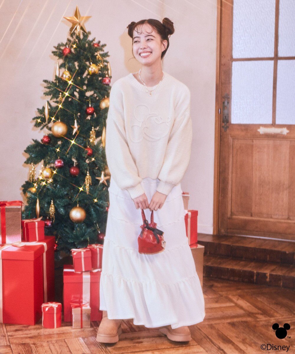 earth music&ecology 【予約】Disney/ミッキーコード刺繍ニットプルオーバー 