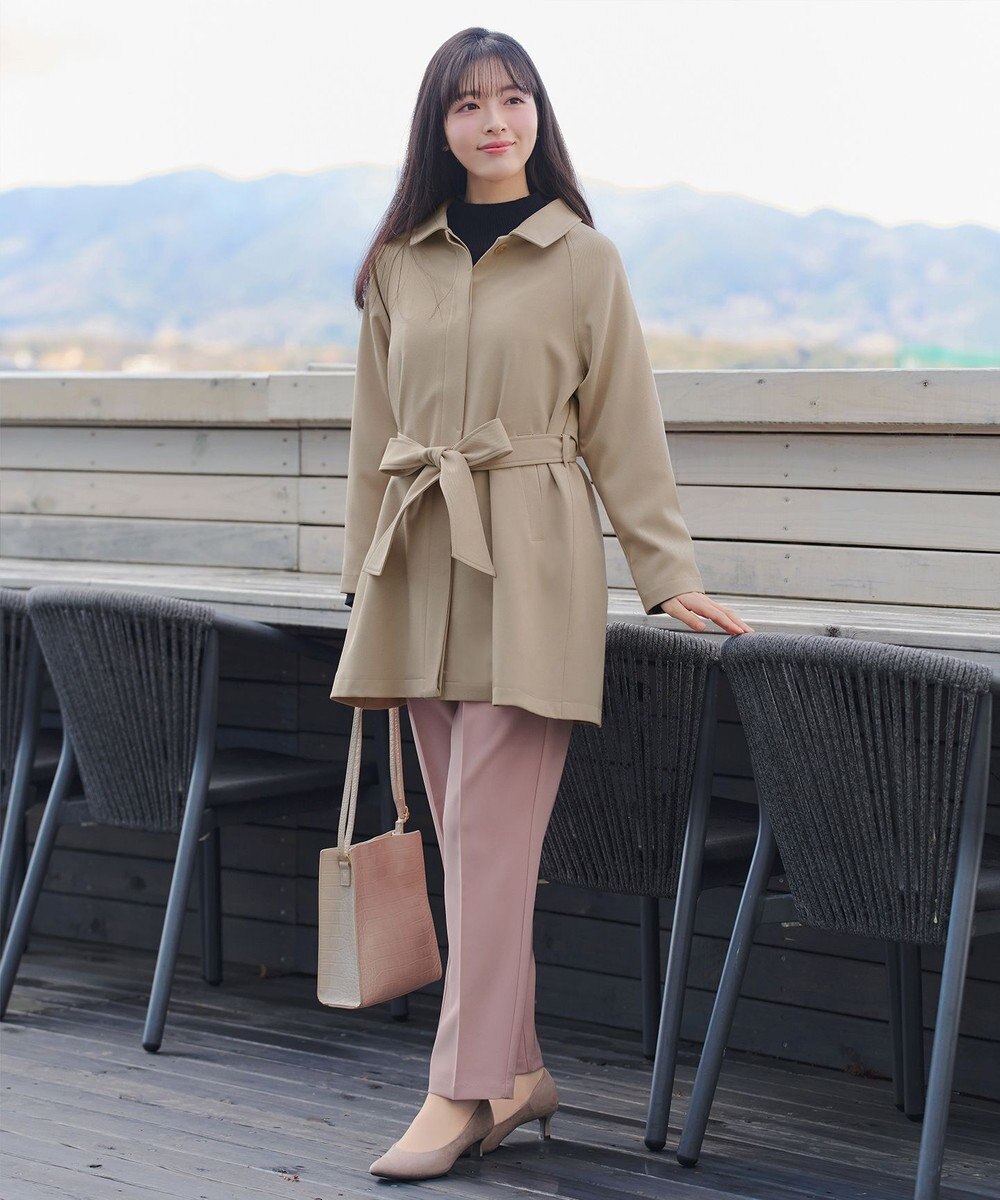 Tiaclasse ステンカラーフレアミドルコート 