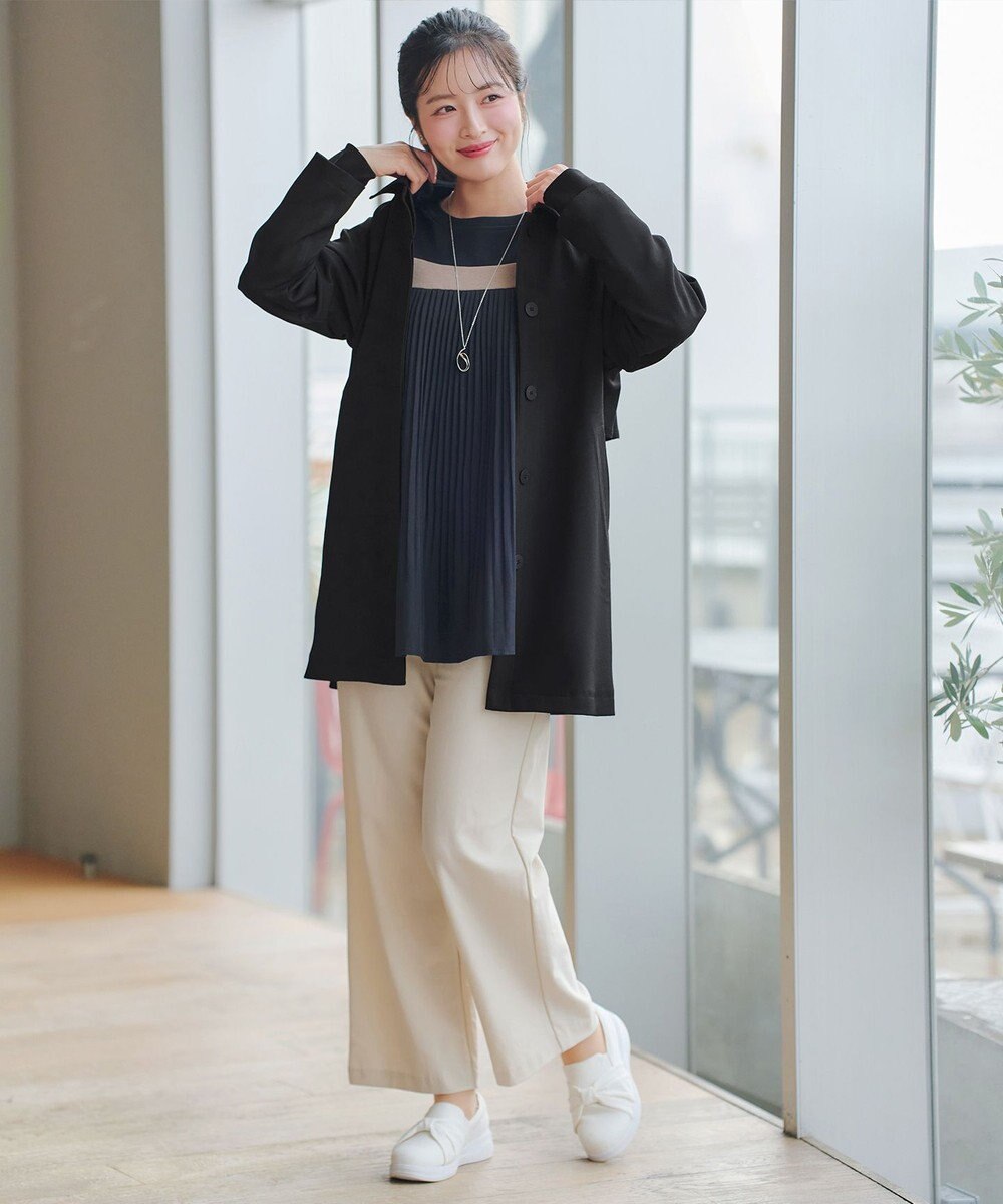 Tiaclasse ステンカラーフレアミドルコート 