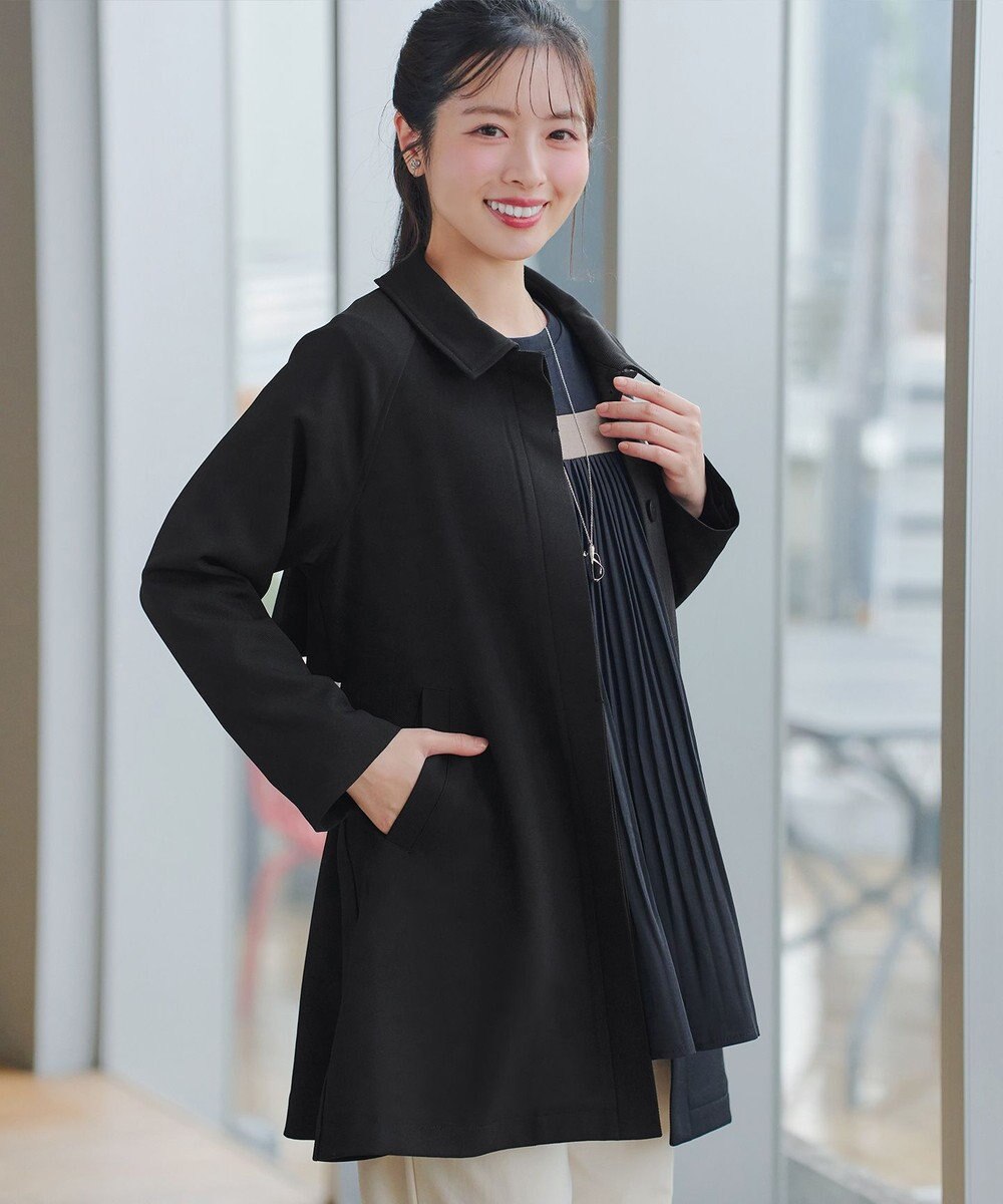 Tiaclasse ステンカラーフレアミドルコート 