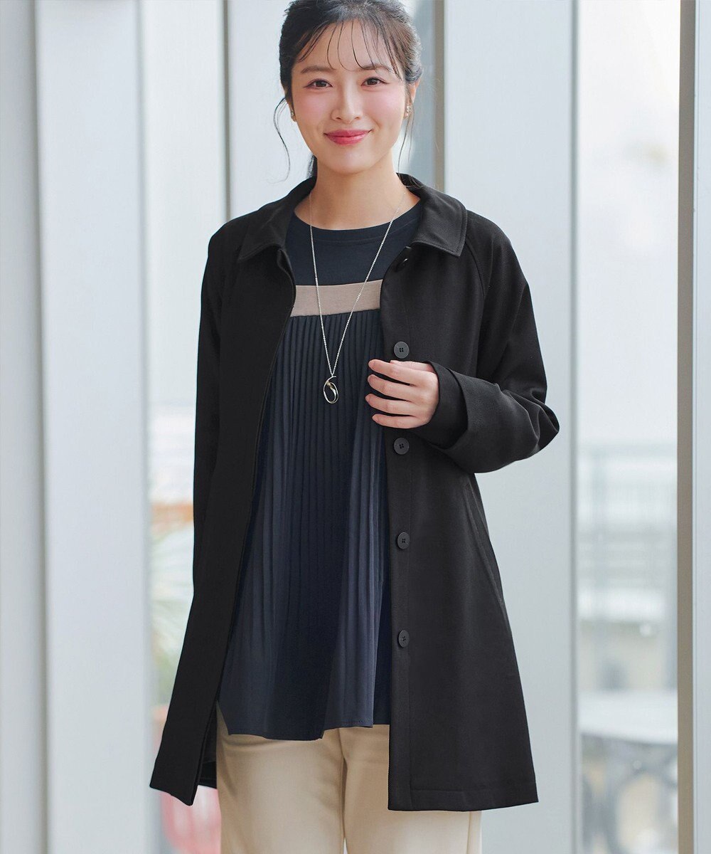 Tiaclasse ステンカラーフレアミドルコート 