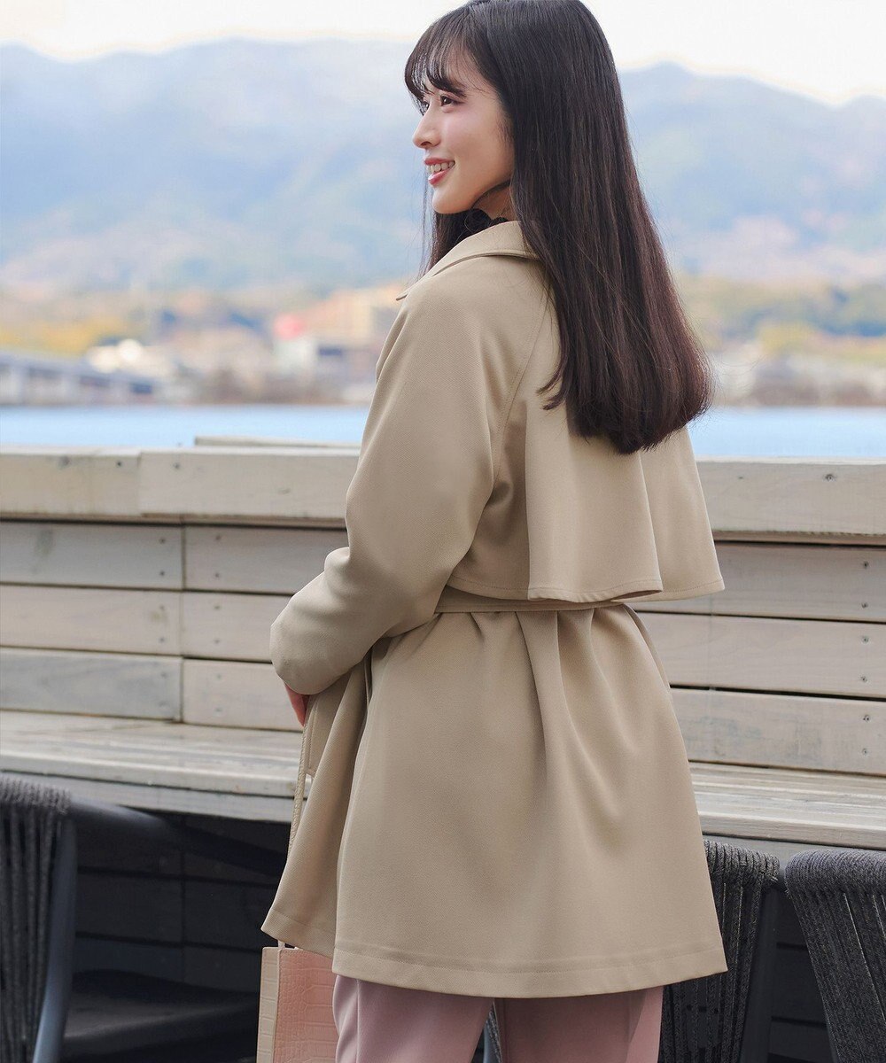 Tiaclasse ステンカラーフレアミドルコート 