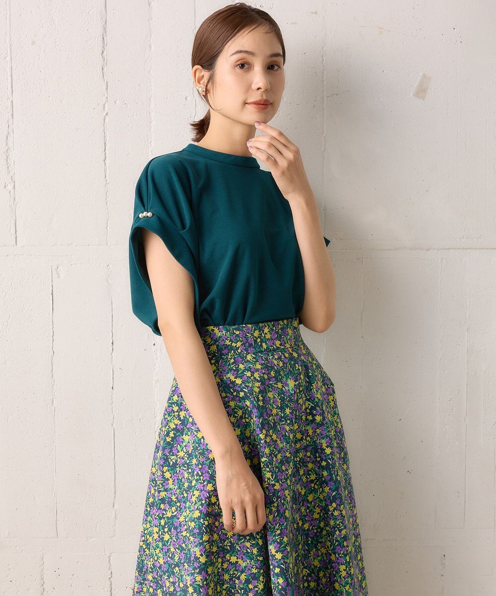 組曲 【WEB限定】ライトジョーゼット袖タック ブラウス 