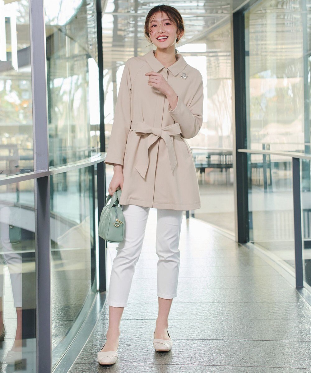 Tiaclasse ステンカラーフレアミドルコート 