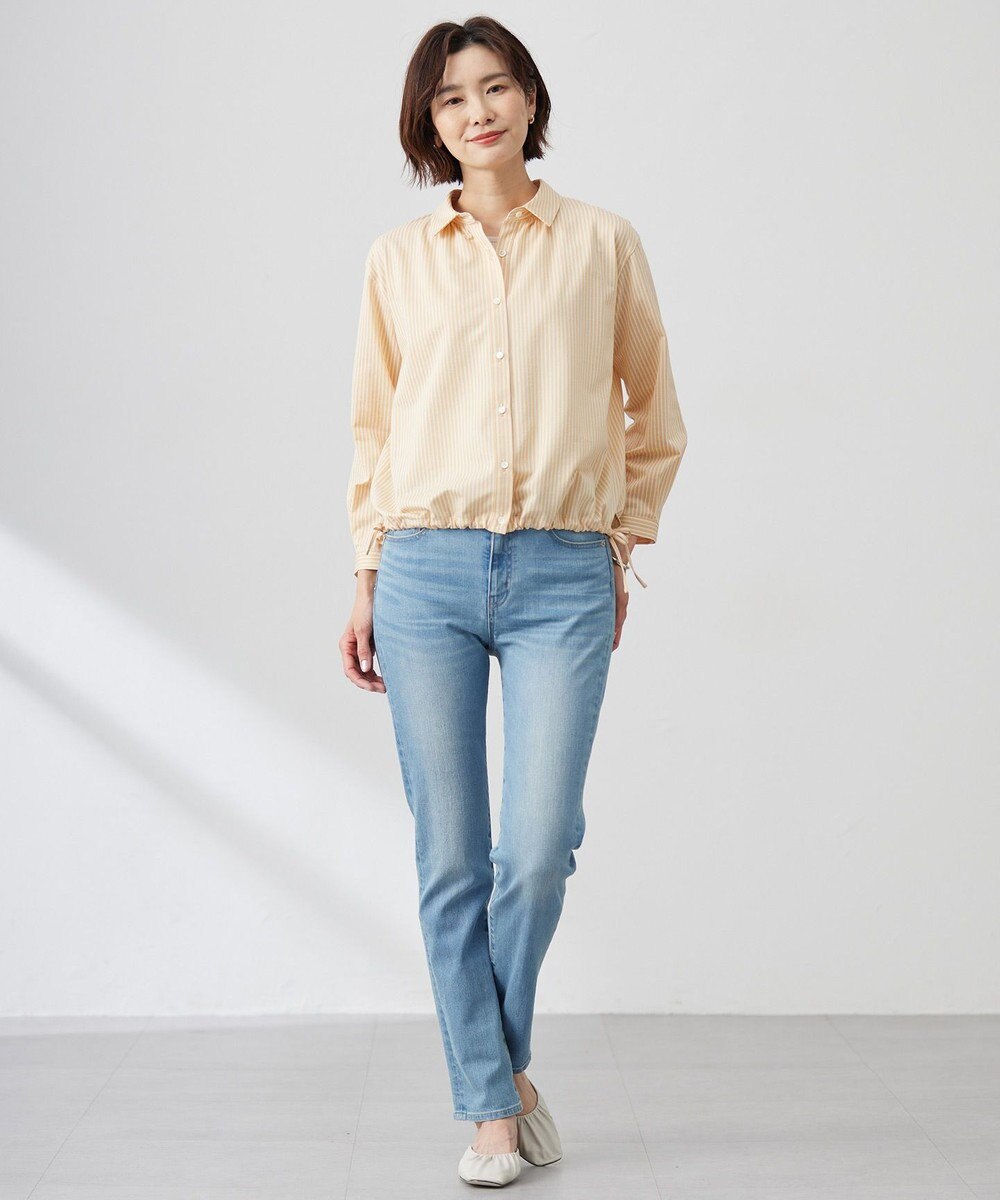 J.PRESS LADIES Jカミーチェストライプ シャツカラー カットソー 