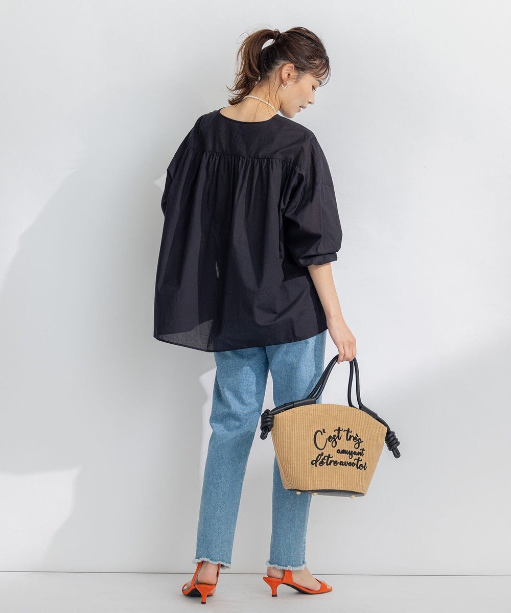 組曲 【洗える】ナチュラルローンスキッパー ブラウス 