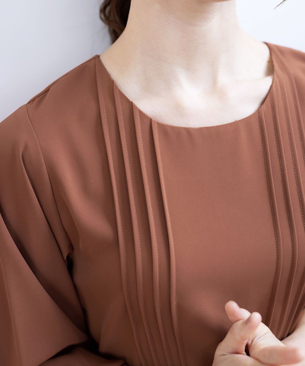 Tiaclasse L 【洗える】シンメトリープリーツワンピース 