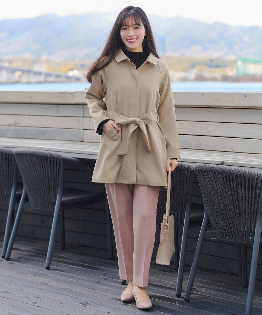 Tiaclasse ステンカラーフレアミドルコート 