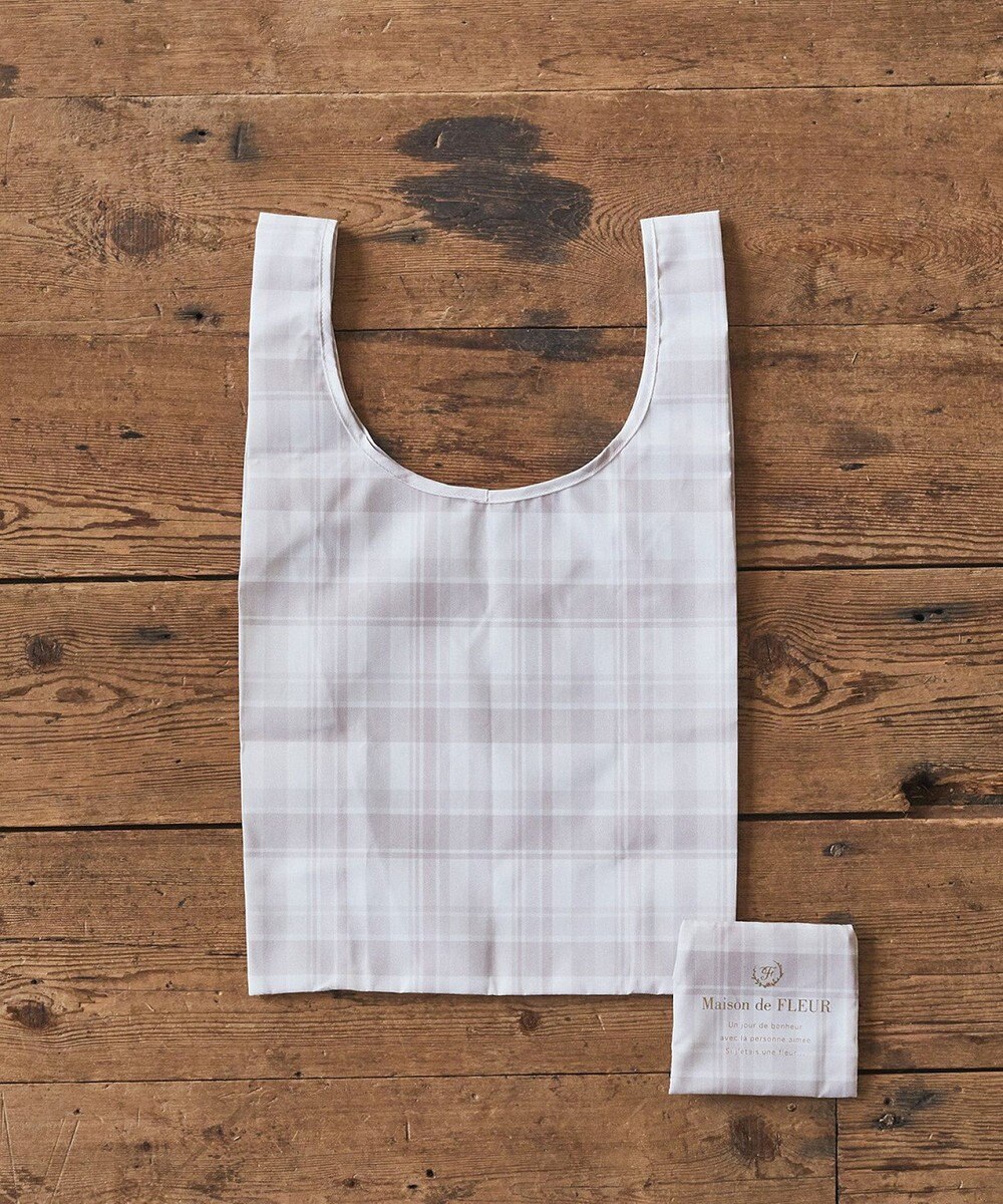 Maison de FLEUR チェックプリントエコバッグ 