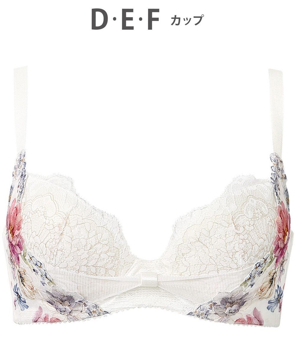 WACOAL ブラジャー 【リボンブラ 脇すっきり】 脇高設計 着やせシルエット 動いても谷間キープ Gカップまで対応 大きいサイズ レディース BXB443 /ワコール 