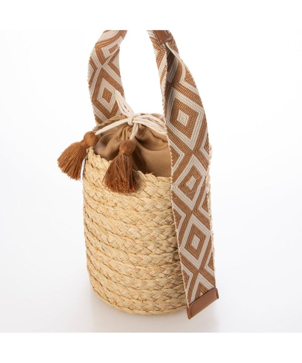 UNBILLION カシュカシュ cachecache / ジャガードテープハンドルラフィアバケツトート 