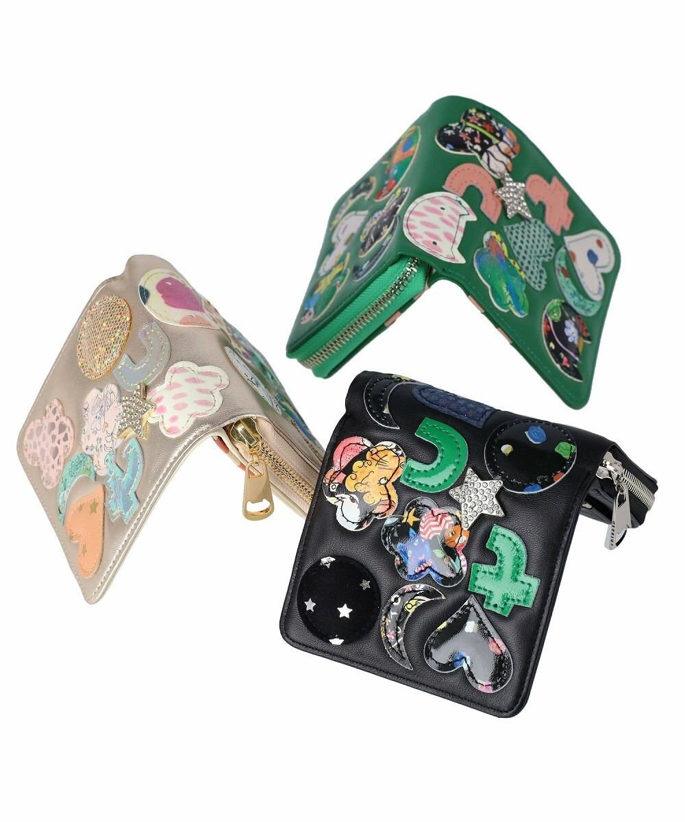 tsumori chisato CARRY tcパッチワーク ラウンドファスナー2つ折り財布 
