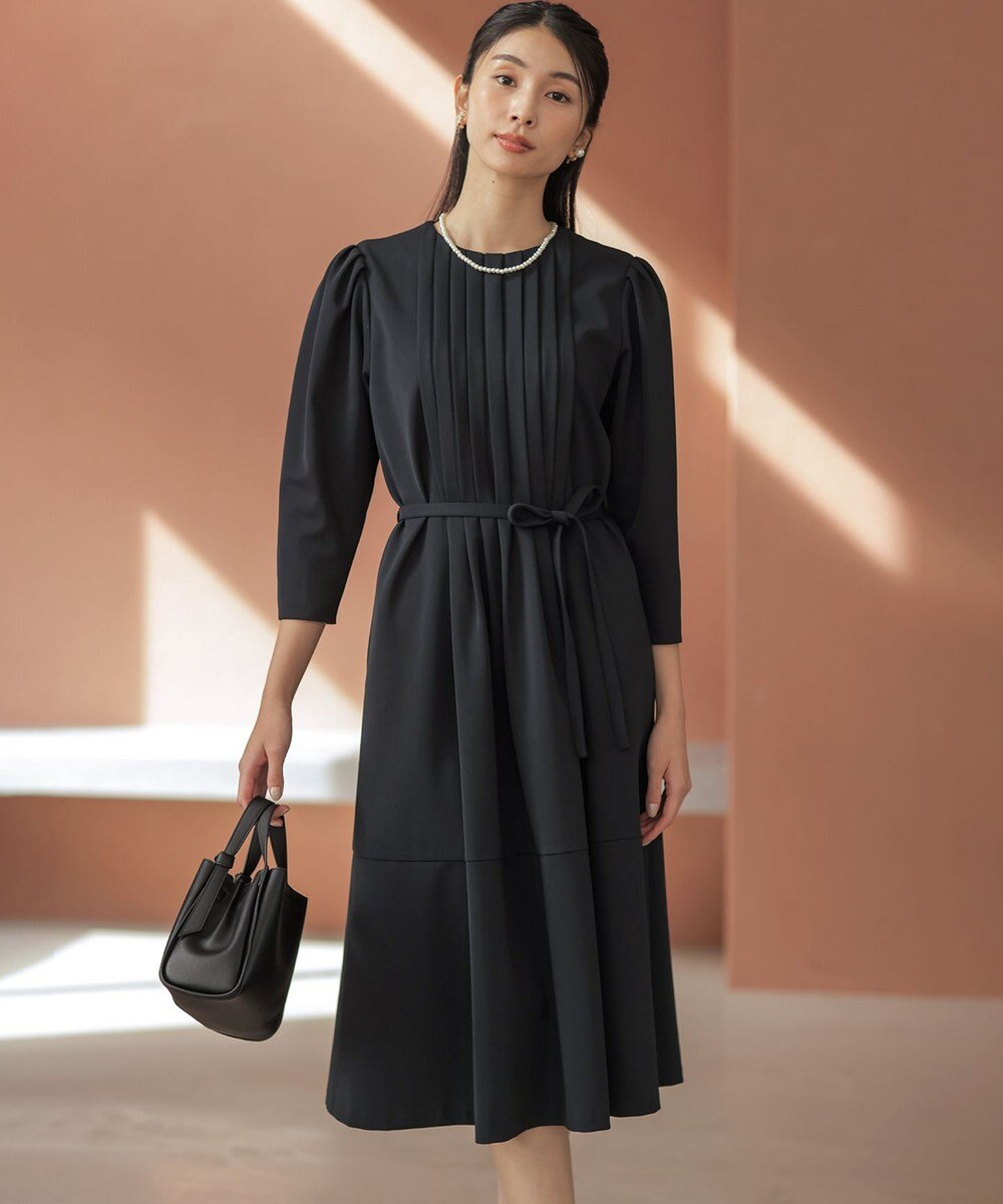 組曲 L 【KUMIKYOKU NAVY】フロントタックドレス 