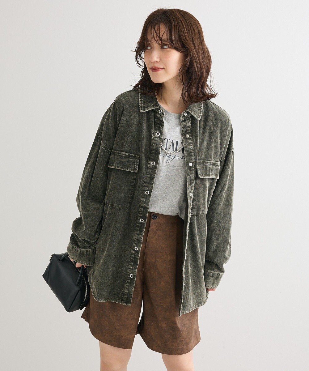 Green Parks ・ＥＬＥＮＣＡＲＥ　ＤＵＥ　ケミカルコーデュロイシャツ 