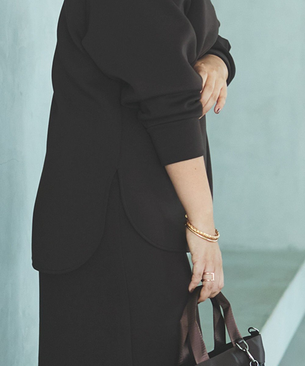 UNFILO L 【野呂佳代さん着用】BEAUTY FORM JERSEY バックZIPプルオーバー 