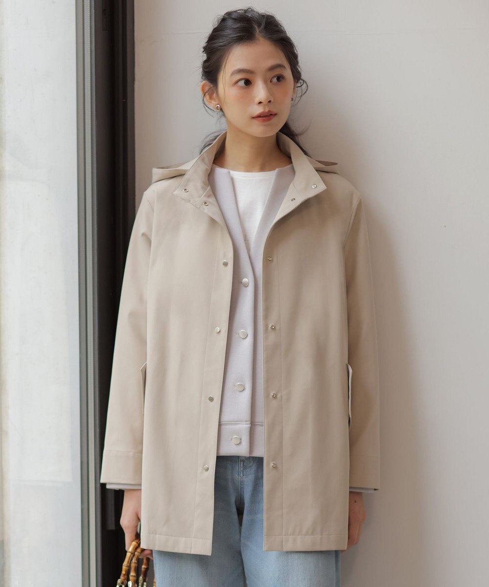 J.PRESS LADIES L 【2way】ドライツイルストレッチ フーデット アウター 