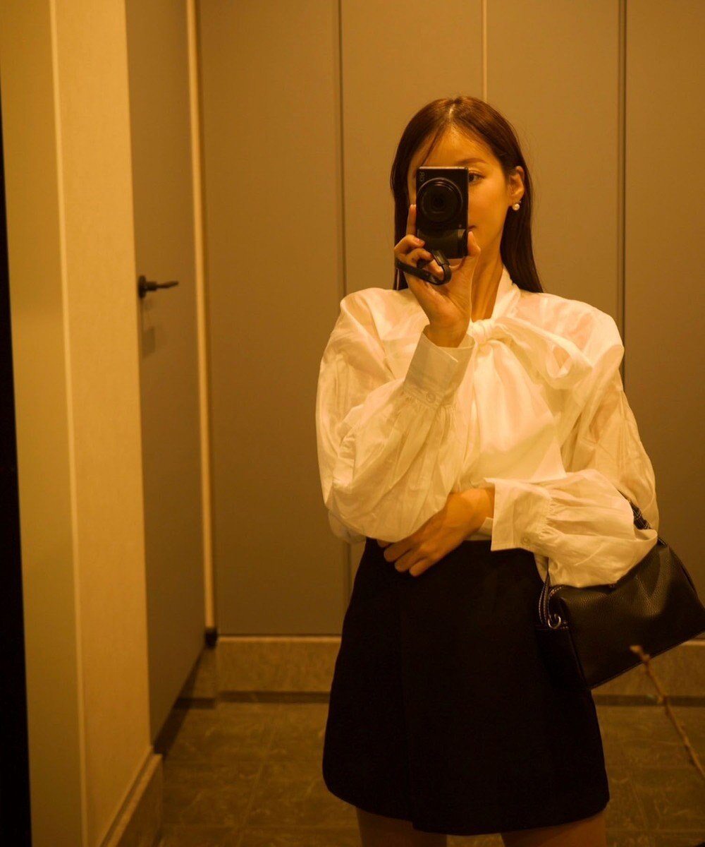 Green Parks AnriettMusee シアーボウタイブラウス 