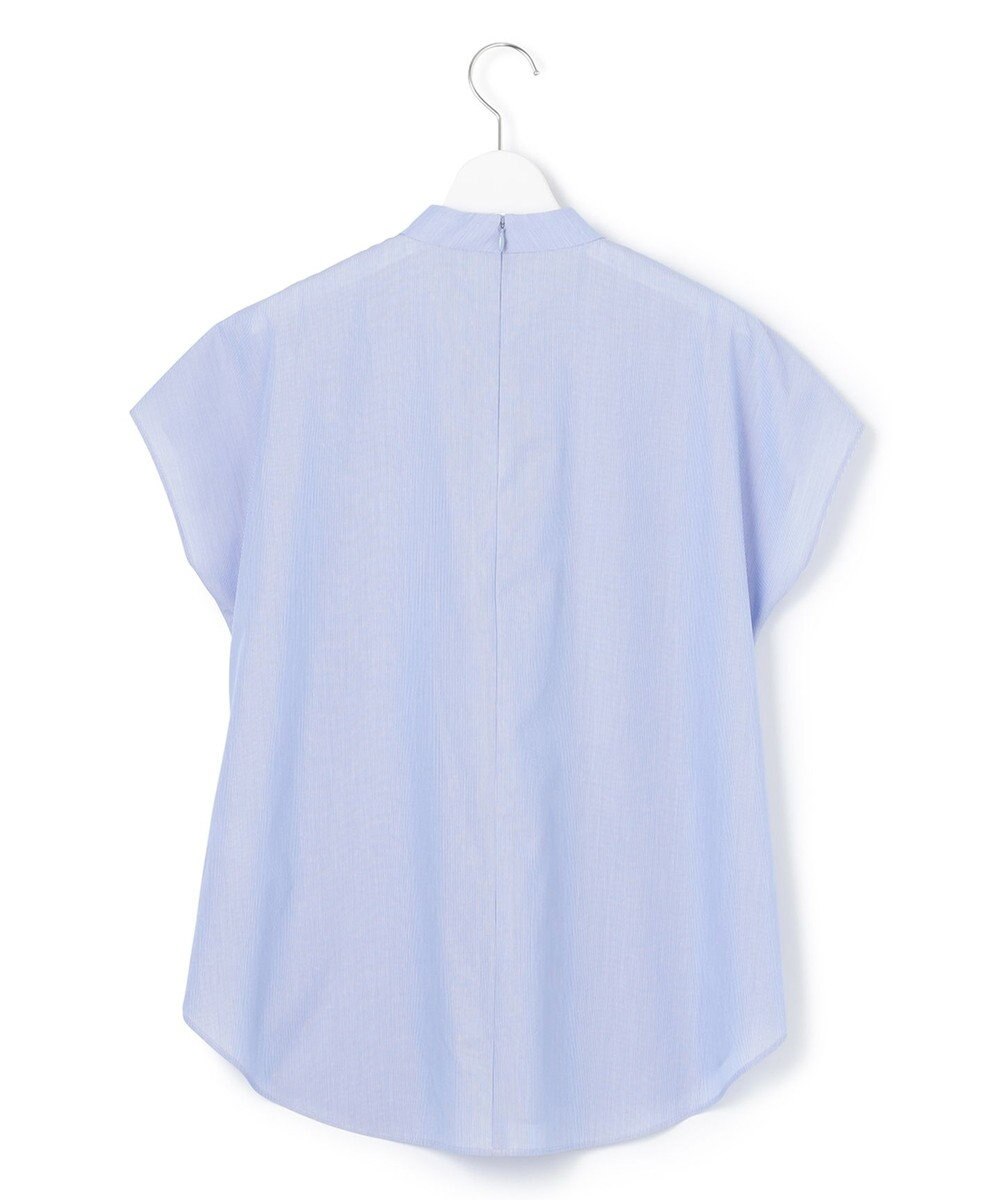 23区 L 【洗える】コットンポプリン スタンドカラー ブラウス 