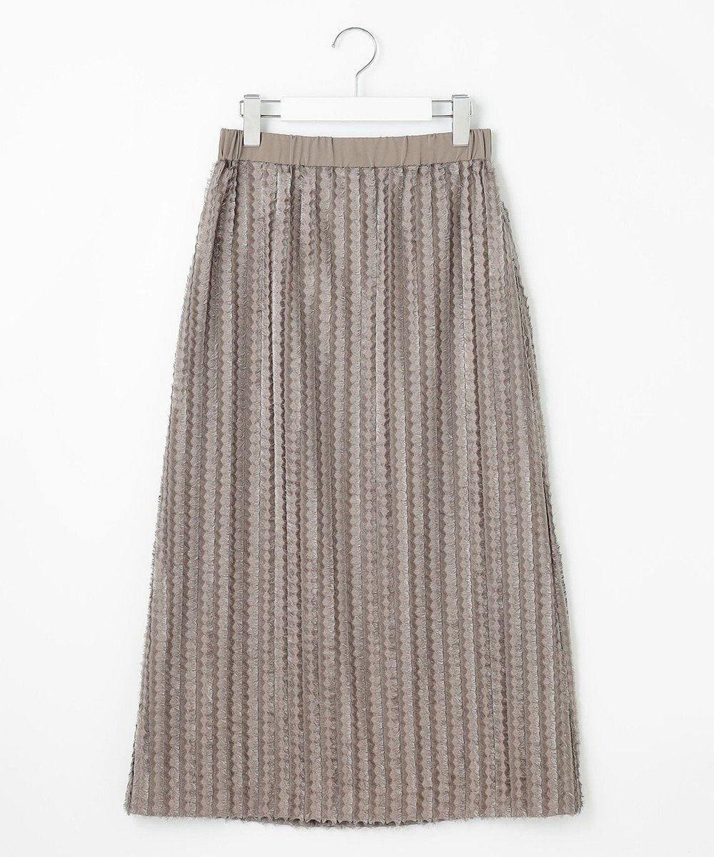 自由区 【セットアップ対応・洗える】フリンジジャガード スカート 