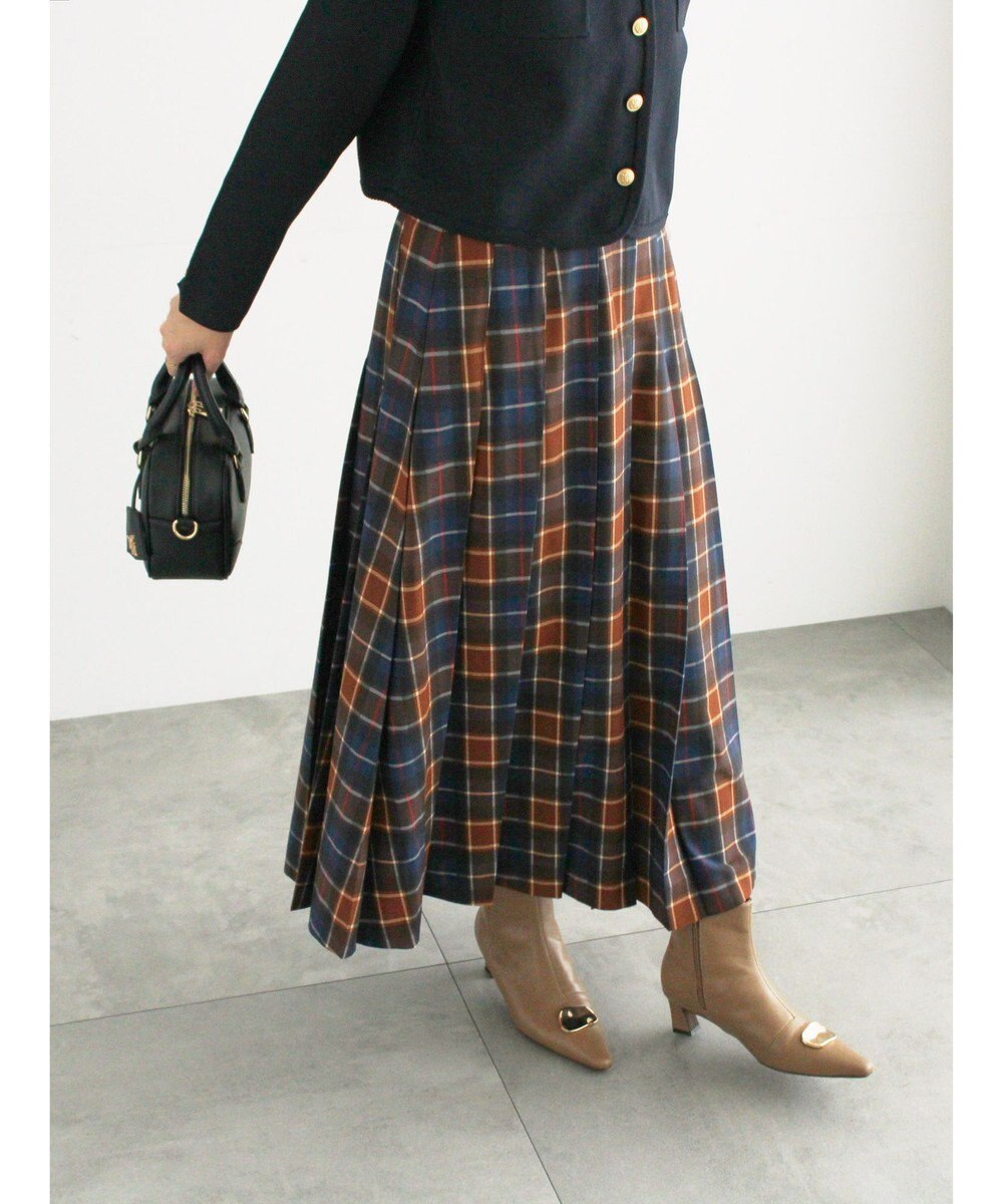 Te chichi チェックアソートロングプリーツスカート 