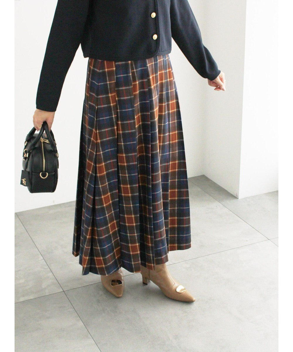 Te chichi チェックアソートロングプリーツスカート 