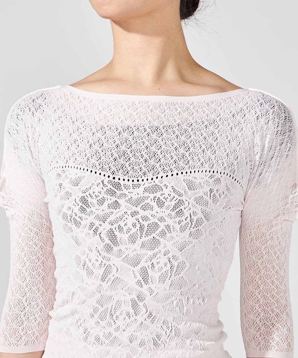 Chacott キシリトールボートネックニットトップ 