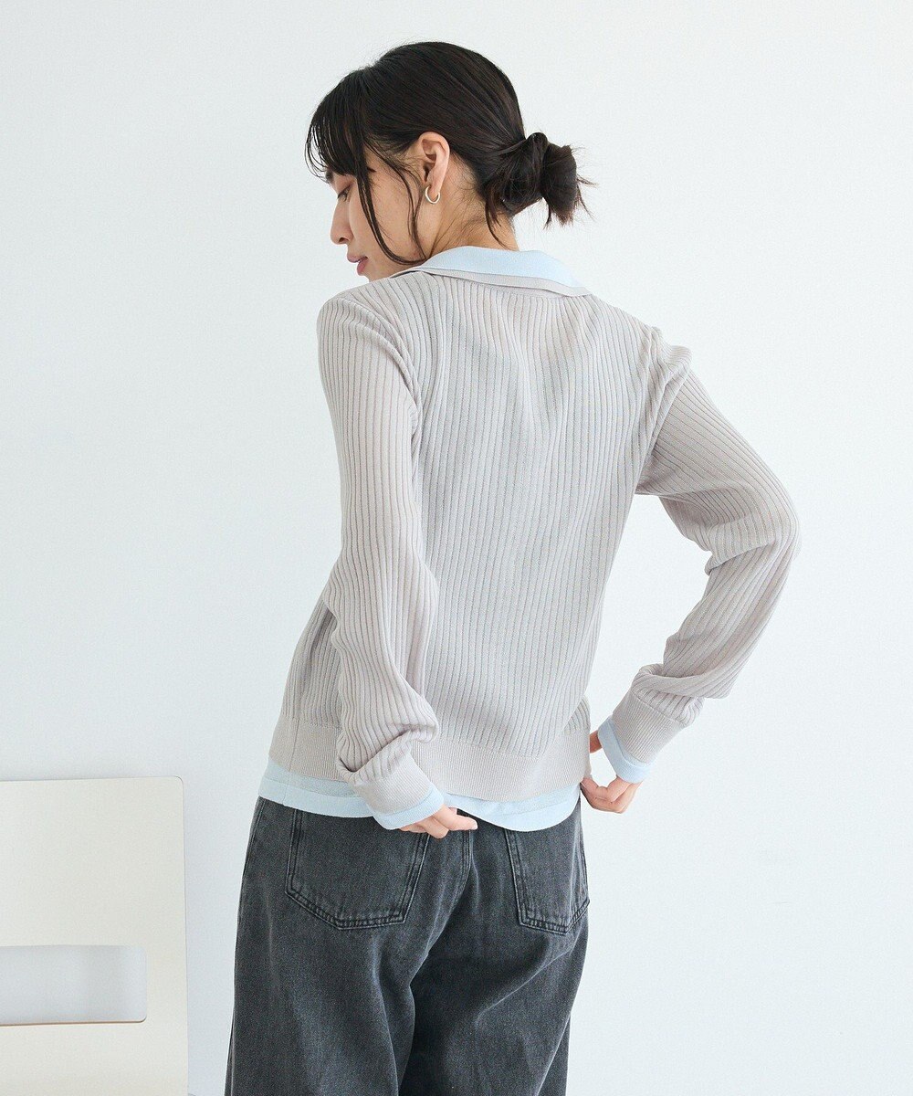 CRAFT STANDARD BOUTIQUE レイヤードポロ衿カーディガン 