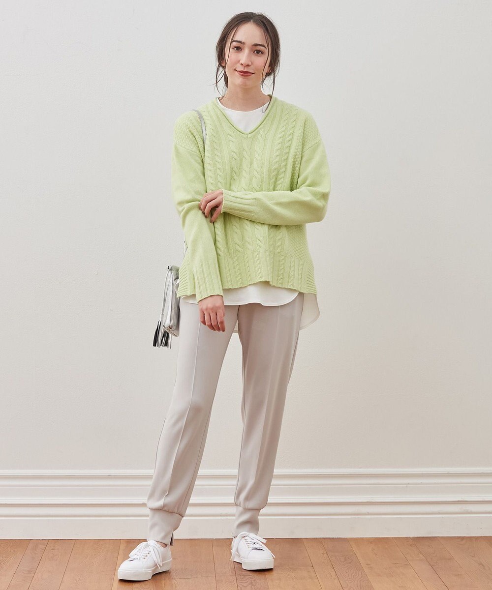 自由区 【洗える】ウールカシミヤブレンド Vネックプルオーバーニット 