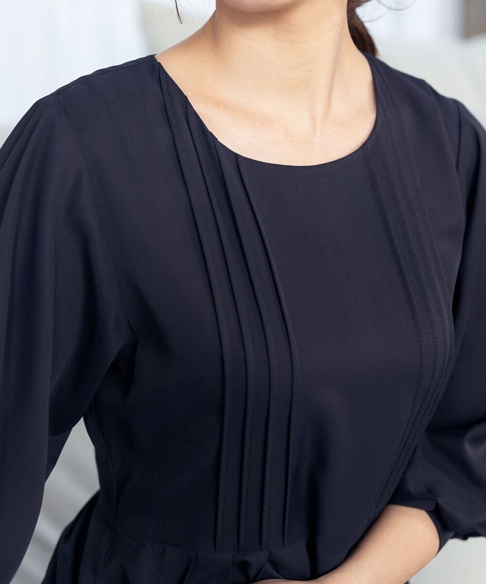 Tiaclasse L 【洗える】シンメトリープリーツワンピース 